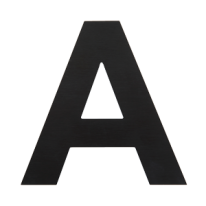 Lettres découpées en aluminium brossé noir - h 100 mm - Majuscule