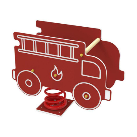 Jeu sur ressort camion de pompier rouge