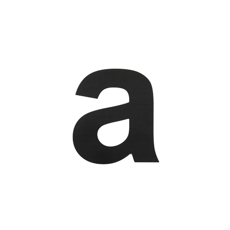 Lettres découpées en aluminium brossé noir - h 75 - 100 mm - Minuscule