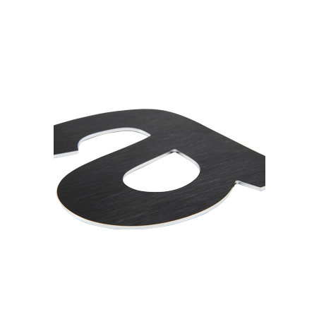 Lettres découpées en aluminium brossé noir - h 75 - 100 mm - Minuscule