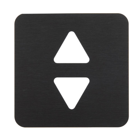Pictogramme ascenseur découpé en aluminium brossé noir - 100 x 100 mm