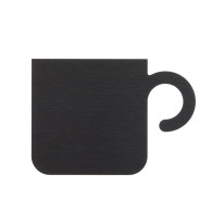 Pictogramme Cafétéria découpé en aluminium brossé noir - H 64 mm