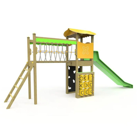Structure multi-jeux avec toboggan junior