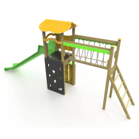 Structure multi-jeux avec toboggan junior