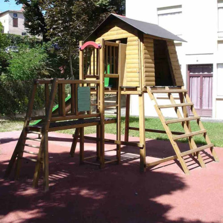 structure multi-activités en bois pour enfants