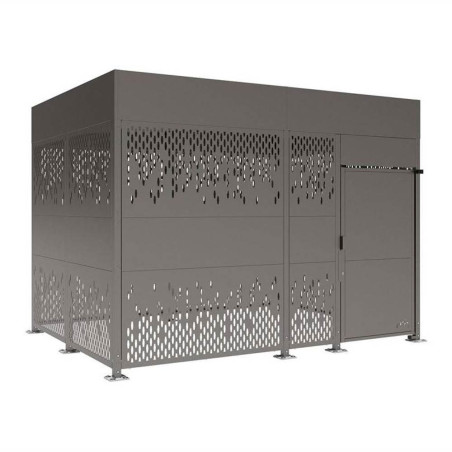 Abri vélos sécurisé tout acier - module initial - 4023 mm - gris