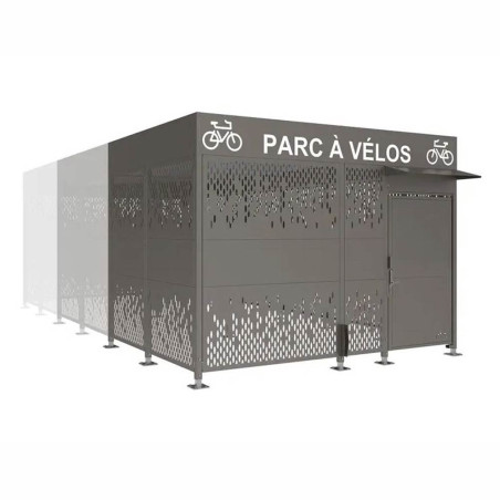 Abri vélos sécurisé tout acier - en situation