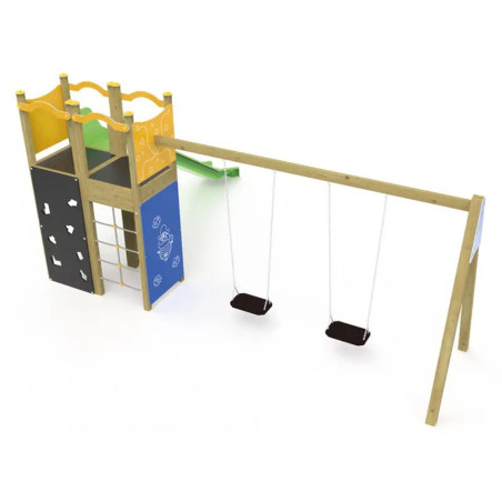 Structure pour enfants avec balançoires