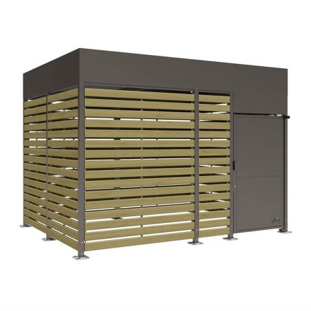 Abri vélos sécurisé tout bois - initial - 4023 mm - gris