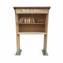 Boîte à livres extérieure en bois | Direct Signalétique