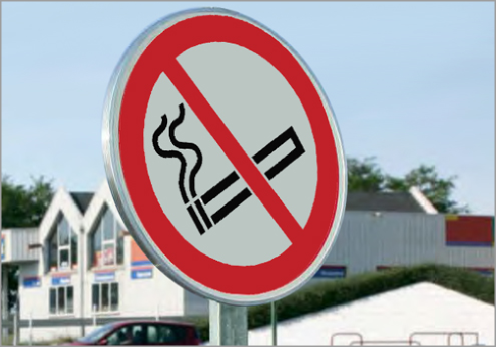 Panneau routier rond « Interdiction de fumer »