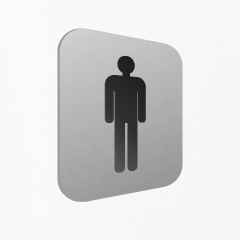 Plaque de porte en aluminium avec pictogramme homme