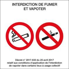 Panneau interdiction de fumer et vapoter